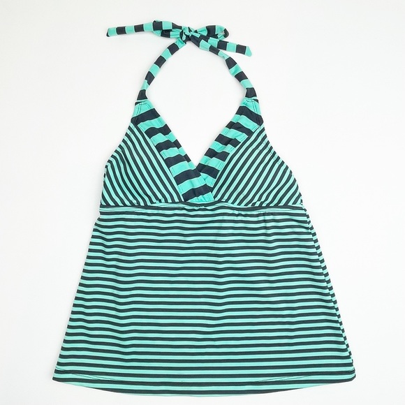 Mossimo Supply Co. Mint Julep Stripe Halter Tankini Top - Picture 3 of 7